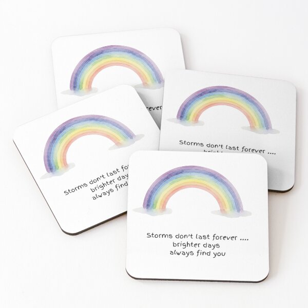Item preview, Storms Don't Last Forever Brighter Days Watercolour Rainbow designed and sold by made by Golightly x.