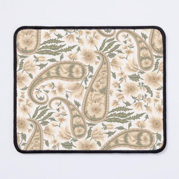 Item preview, Vintage White Floral Paisley Pattern Neutral Boho Botanical Fabric Large designed and sold by DropRomance.