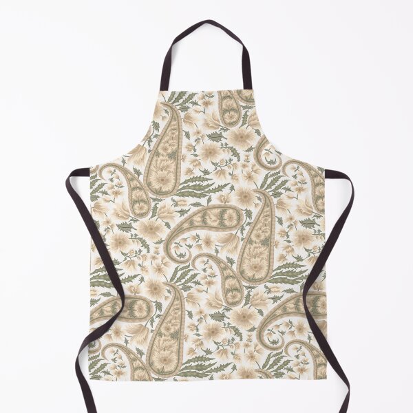 Item preview, Vintage White Floral Paisley Pattern Neutral Boho Botanical Fabric Large designed and sold by DropRomance.