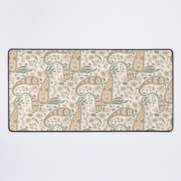 Item preview, Vintage White Floral Paisley Pattern Neutral Boho Botanical Fabric Large designed and sold by DropRomance.