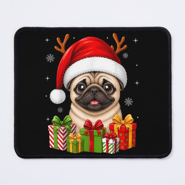 Item preview, Pug-Puppy-Xmas-Decor-Cute-Festive-Santa-Hat-Pug-Christmas designed and sold by HuserPiri.