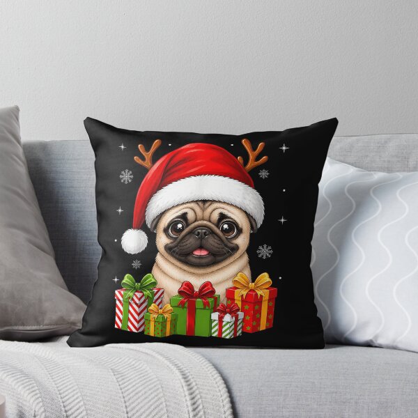 Item preview, Pug-Puppy-Xmas-Decor-Cute-Festive-Santa-Hat-Pug-Christmas designed and sold by HuserPiri.