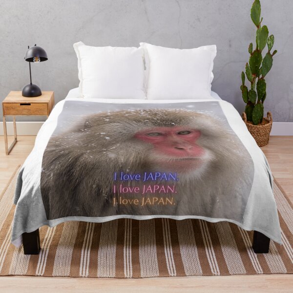 Item preview, I Love Japan - Retro Neon Script | Snow Monkey Winter Scene | Japanese Design designed and sold by JapanMemoir.