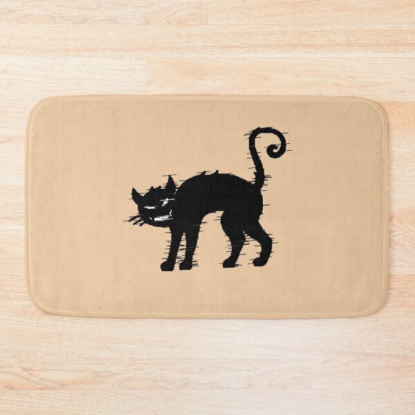 Item preview, Halloween Black Cat - Terrifying Arched Black Cat with Curly Tail designed and sold by AstronautMerch.