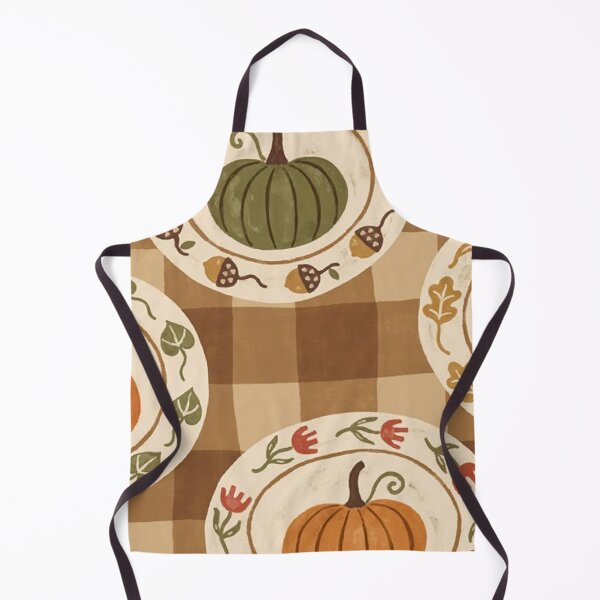 Item preview, Rustic Thanksgiving Pumpkin Plates Seamless Pattern — Vintage Autumn Gingham designed and sold by LYAN-STORE.