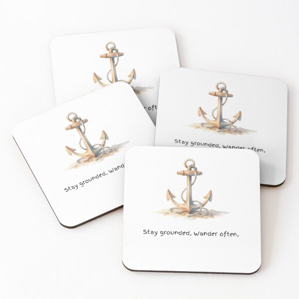 Item preview, Stay Grounded Wander Often Watercolour Anchor designed and sold by made by Golightly x.