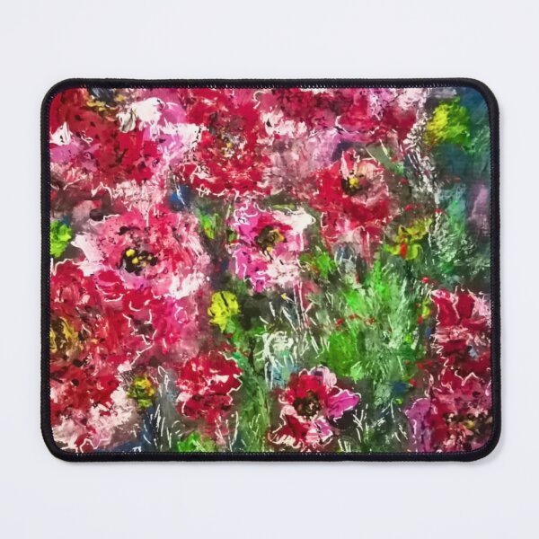 Item preview, Crimson Unbound – Expressive Red & Magenta Floral Painting | Abstract Botanical Art designed and sold by CharismaticMindArt.