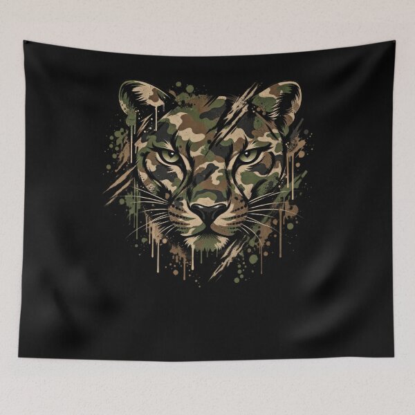 Item preview, Camouflage Wild Cat Funny Camo Cat Wildlife Animal designed and sold by drawwiika+44.