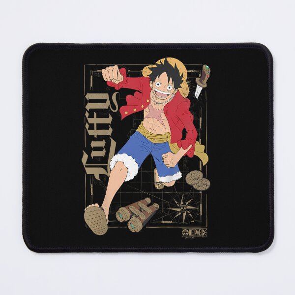 Item preview, One Piecee Anime Luffy Action Pose With Map And Pirate designed and sold by virelleelowen98.