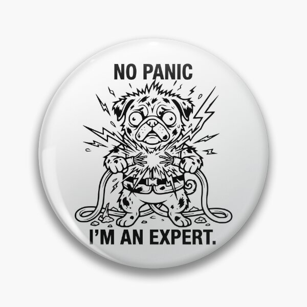 Item preview, No Panic I'm An Expert Funny Shocked Pug Dog designed and sold by The Bold Line Studio.