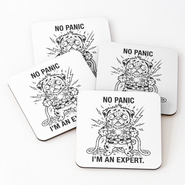 Item preview, No Panic I'm An Expert Funny Shocked Pug Dog designed and sold by The Bold Line Studio.