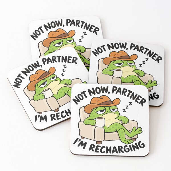 Item preview, Not Now Partner I'm Recharging Frog Sticker designed and sold by MyCreatureArt.