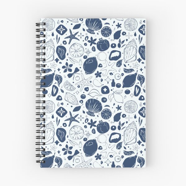 Item preview, Monochrome Navy Ocean Treasures Pattern designed and sold by Sagi Jane Art.