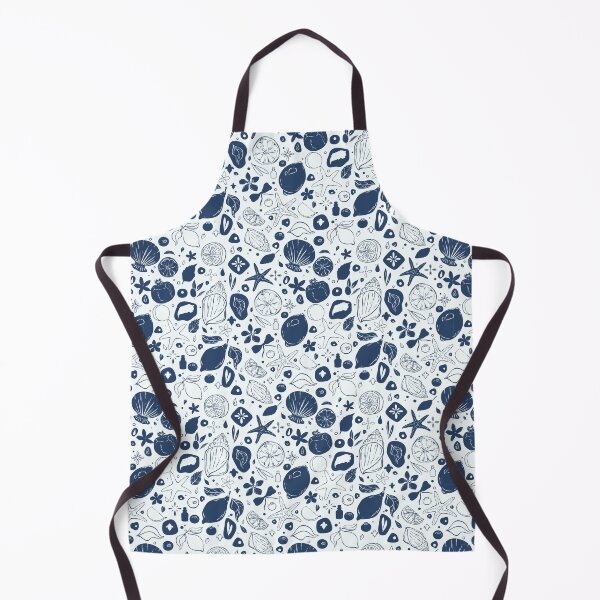 Item preview, Monochrome Navy Ocean Treasures Pattern designed and sold by Sagi Jane Art.