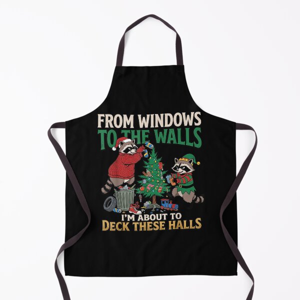 Item preview, Funny Raccoon Deck These Halls Christmas Holiday Apparel designed and sold by Jone Cham.