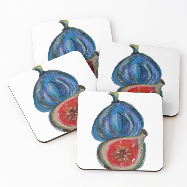 Item preview, Vibrant Blue and Red Fig Fruit designed and sold by MOE'S LITTLE GALLERY.