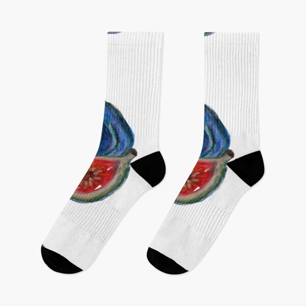 Item preview, Vibrant Blue and Red Fig Fruit designed and sold by MOE'S LITTLE GALLERY.