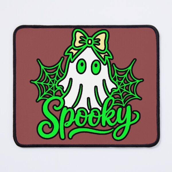 Item preview, Spooky Neon Green Ghost - Ghost with Bow and Cobwebs for Halloween designed and sold by AstronautMerch.