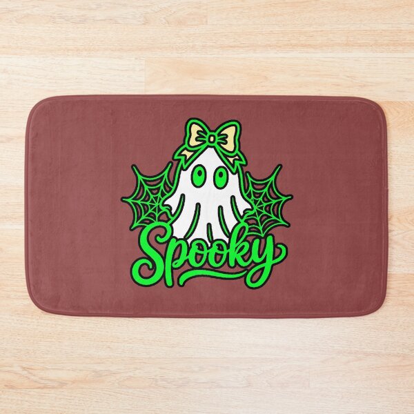 Item preview, Spooky Neon Green Ghost - Ghost with Bow and Cobwebs for Halloween designed and sold by AstronautMerch.