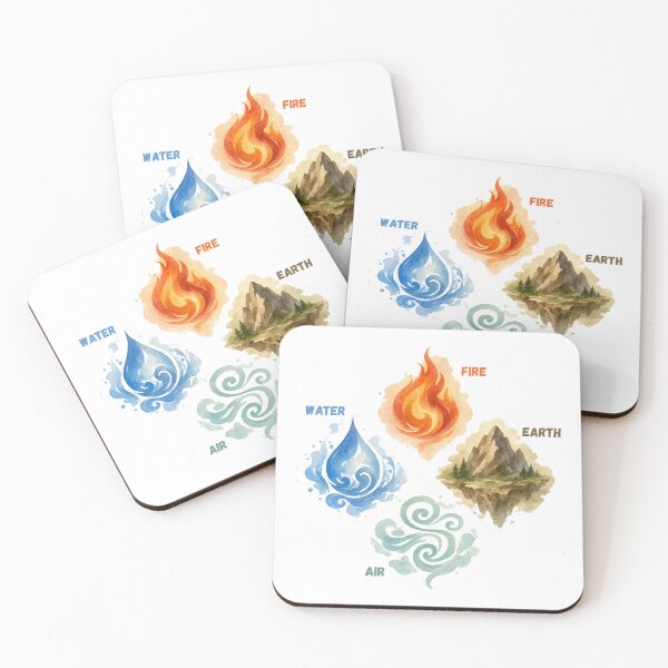 Item preview, The Four Elements - Watercolor Fire Water Earth Air Illustration designed and sold by Frafri92.