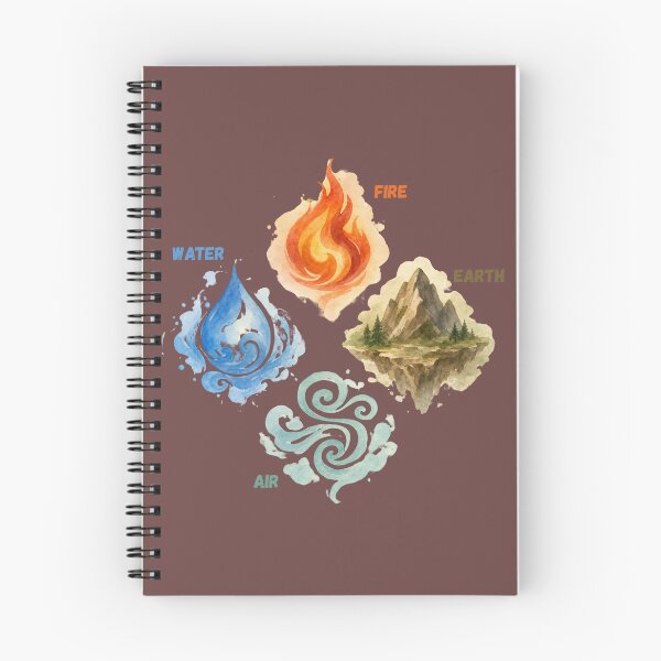 Item preview, The Four Elements - Watercolor Fire Water Earth Air Illustration designed and sold by Frafri92.