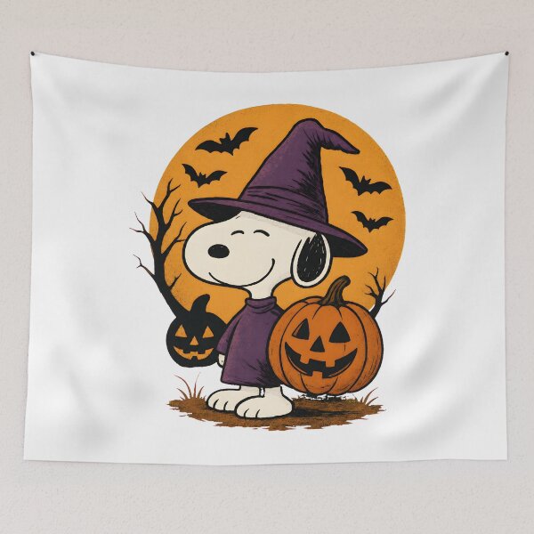 Item preview, Snoopy Witch Halloween Pumpkin Moon Bats designed and sold by LittleMamastore.