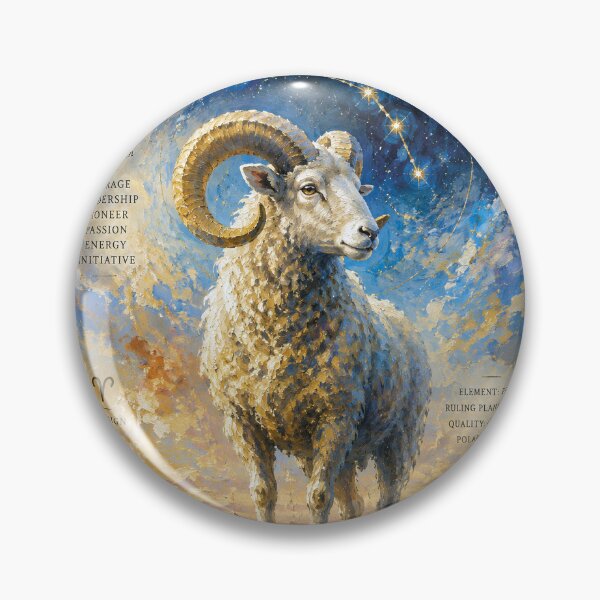 Item preview, Aries Painting – Zodiac Ram Astrology Artwork designed and sold by GalleryKauffeld.