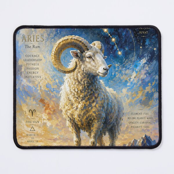 Item preview, Aries Painting – Zodiac Ram Astrology Artwork designed and sold by GalleryKauffeld.