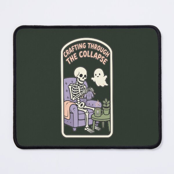 Item preview, Crafting Through the Collapse Skeleton Knitting Humor designed and sold by KungPowUnicorn.