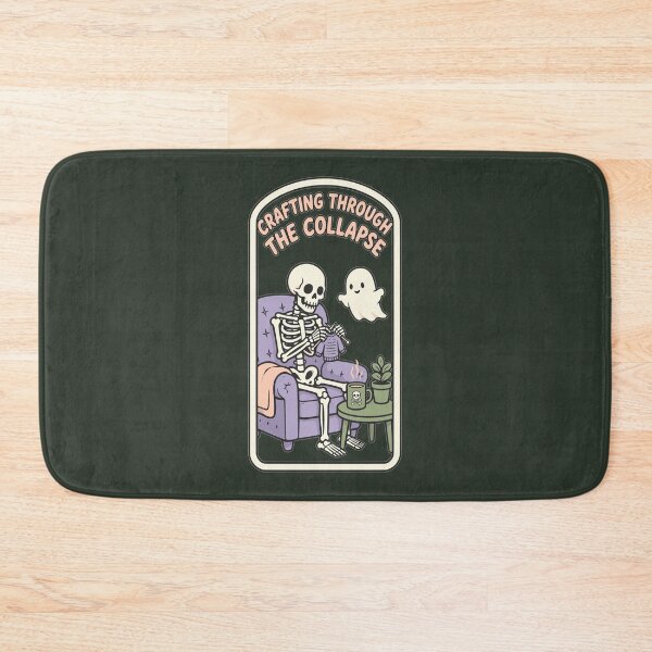Item preview, Crafting Through the Collapse Skeleton Knitting Humor designed and sold by KungPowUnicorn.
