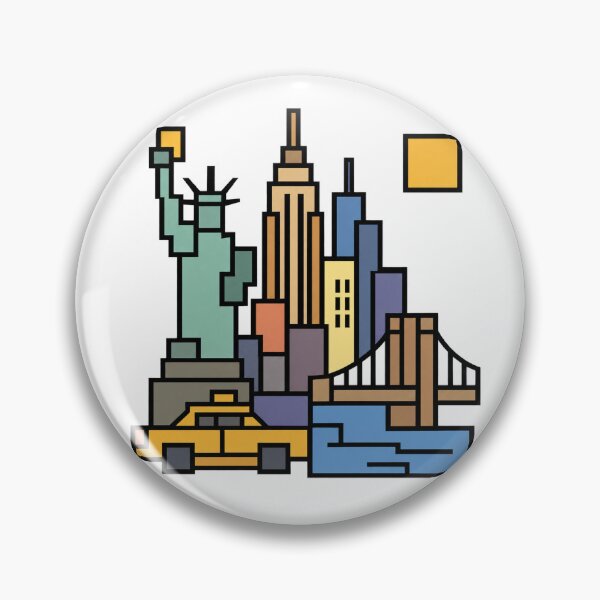 Item preview, New York City Geometric Skyline – Retro Urban Art designed and sold by JOHN44ART.