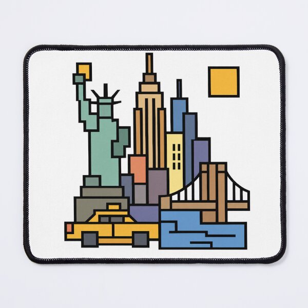 Item preview, New York City Geometric Skyline – Retro Urban Art designed and sold by JOHN44ART.