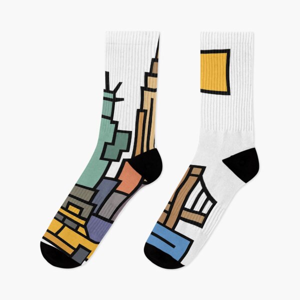 Item preview, New York City Geometric Skyline – Retro Urban Art designed and sold by JOHN44ART.