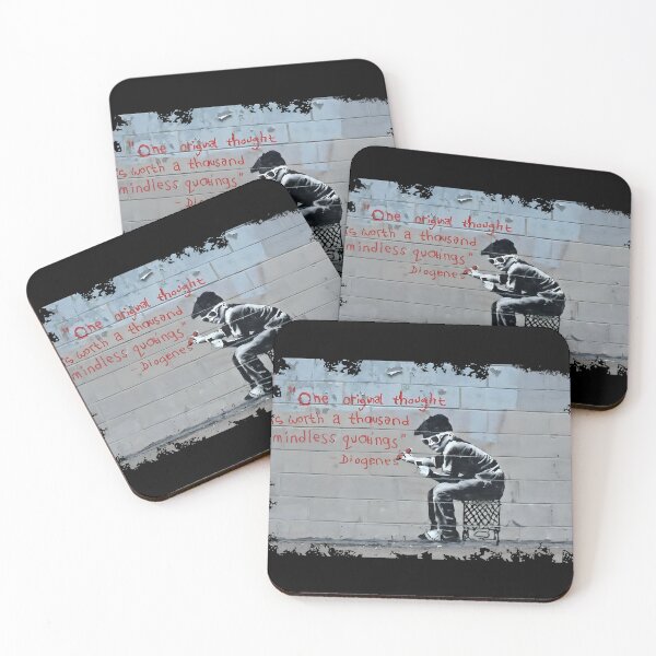 Item preview, Banksy One Original Thought Graffiti Street Art designed and sold by SampleRoulette.