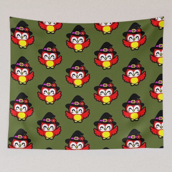 Item preview, Red Owl Witch Halloween - Kawaii Owl Witch Hat Flower designed and sold by AstronautMerch.