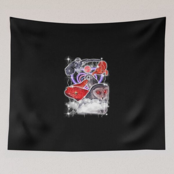 Item preview, Aesthetic Space Owls And Red Frogs Collage designed and sold by DanielGonzalef.