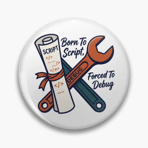 Item preview, Born To Script, Forced To Debug Humor Design designed and sold by Brain Fog Lab.