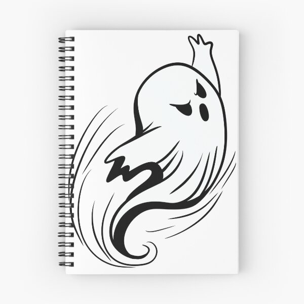 Item preview, Cute Spooky Flying Ghost Outline — Cute Halloween Phantom Line Art designed and sold by LYAN-STORE.