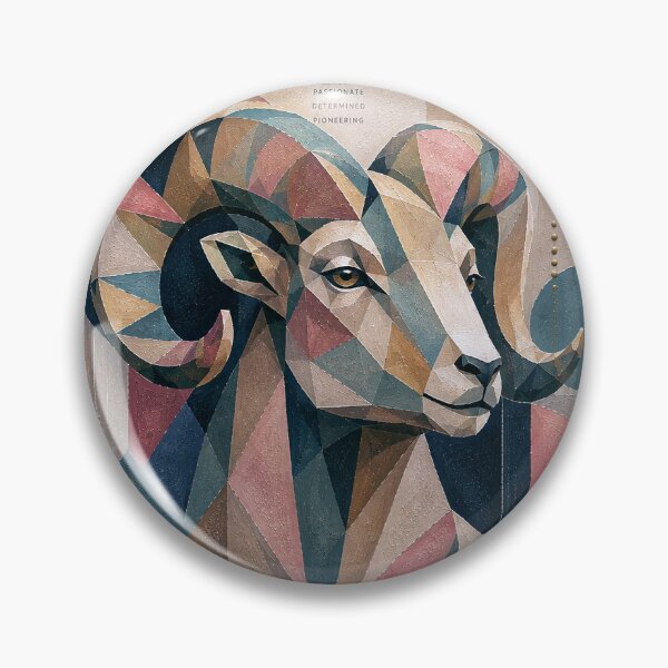 Item preview, Aries Zodiac Cubist Painting – Ram Astrology Art designed and sold by GalleryKauffeld.