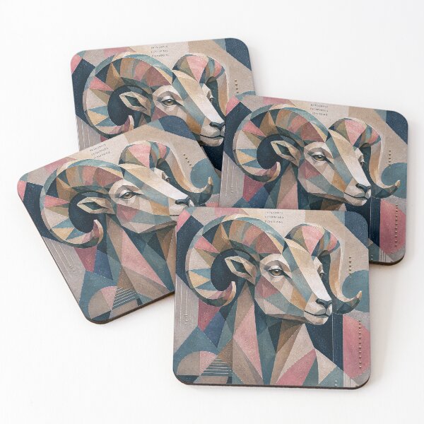 Item preview, Aries Zodiac Cubist Painting – Ram Astrology Art designed and sold by GalleryKauffeld.