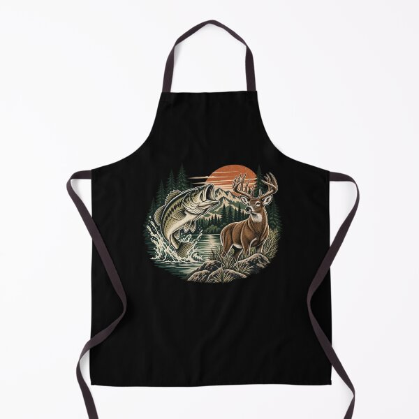 Item preview, Deer Hunting Bass Fishing Outdoorsman Nature Wildlife designed and sold by drawwiika+44.