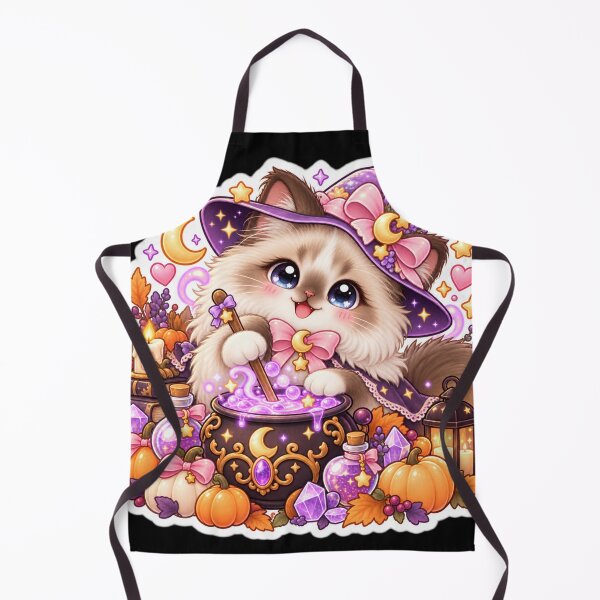 Item preview, Kawaii Ragdoll Witch Cat Halloween designed and sold by Christiana-Art.