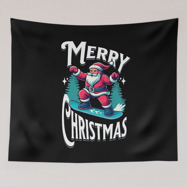 Item preview, Snowboarding Santa Claus Merry Christmas designed and sold by Loona97.