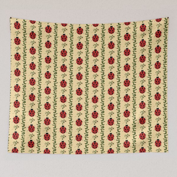 Item preview, Ladybugs and Vines- Whimsical Garden In the Sunshine-yellow designed and sold by The Flying Bunny Studio.