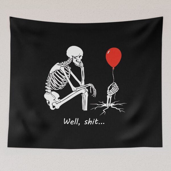 Item preview, Skeleton Lost Balloon Well Shit Funny Saying Quote Men Women designed and sold by Dmo3HarkoArt.