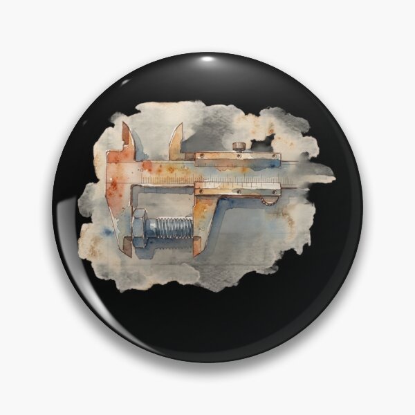 Item preview, Vintage Watercolor Vernier Caliper Engineering Art designed and sold by bvdesignart.