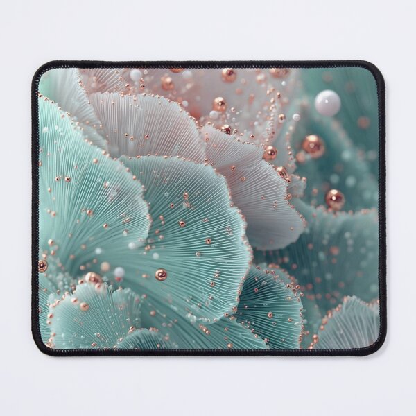 Item preview, Abstract Mint Green and Rose Gold 3D Floral Macro — Delicate Coral Ruffles designed and sold by LYAN-STORE.