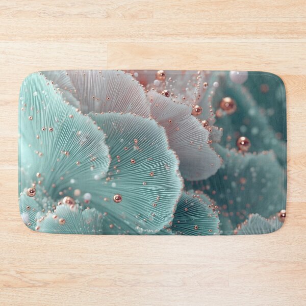 Item preview, Abstract Mint Green and Rose Gold 3D Floral Macro — Delicate Coral Ruffles designed and sold by LYAN-STORE.