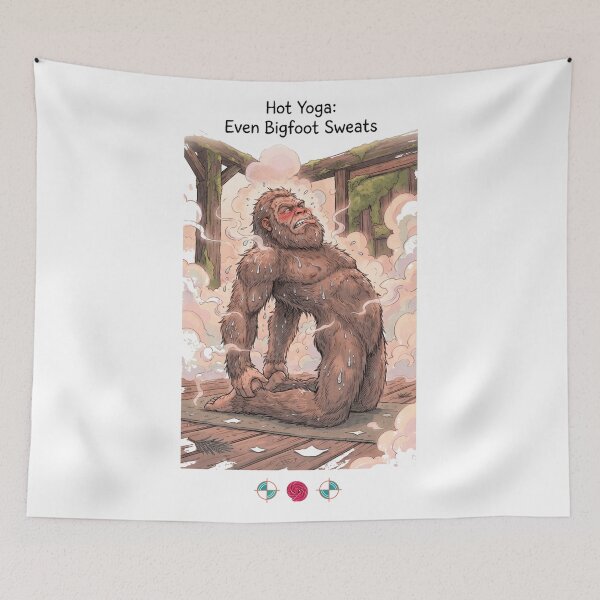 Item preview, Hot Yoga: Even Bigfoot Sweats – Funny Sasquatch Yogi in Camel Pose designed and sold by Whimsy Trail Co.