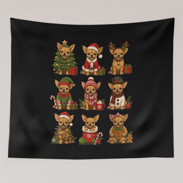 Item preview, Christmas Chihuahua Dogs in Costume Cute Dog Christmas designed and sold by Jone Cham.